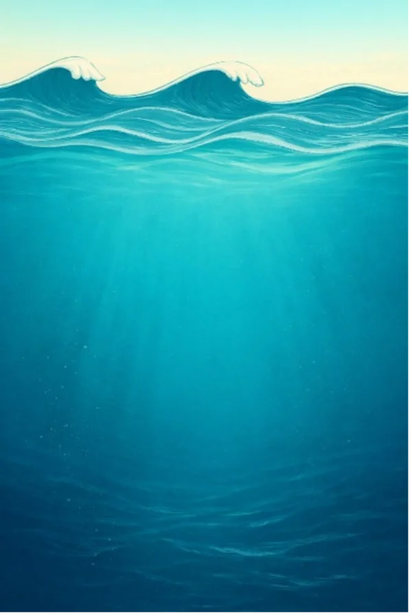Métaphore de l'océan : les vagues représentent les signes visibles, l'océan profond représente les processus intérieurs